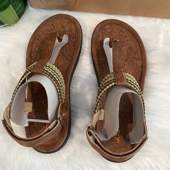 NEW JBU by Jambu Yasmin Velcro Bungee Floral Flats Sandals Saddle Sage Sz 6 - Picture 13 of 15